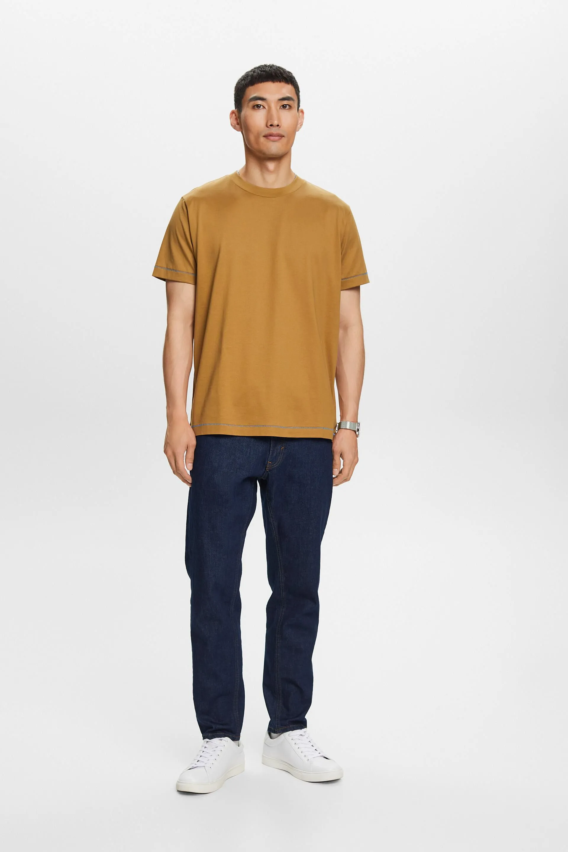 T-shirt a girocollo in jersey di 100% cotone