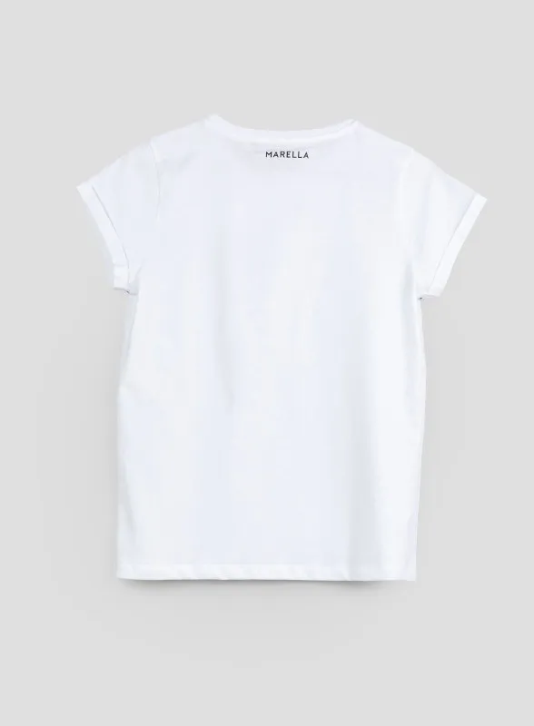 T-shirt bianca con cuore - Marella