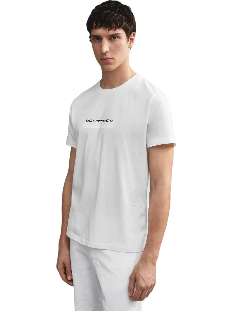 T-Shirt in Cotone con Scritta Logo