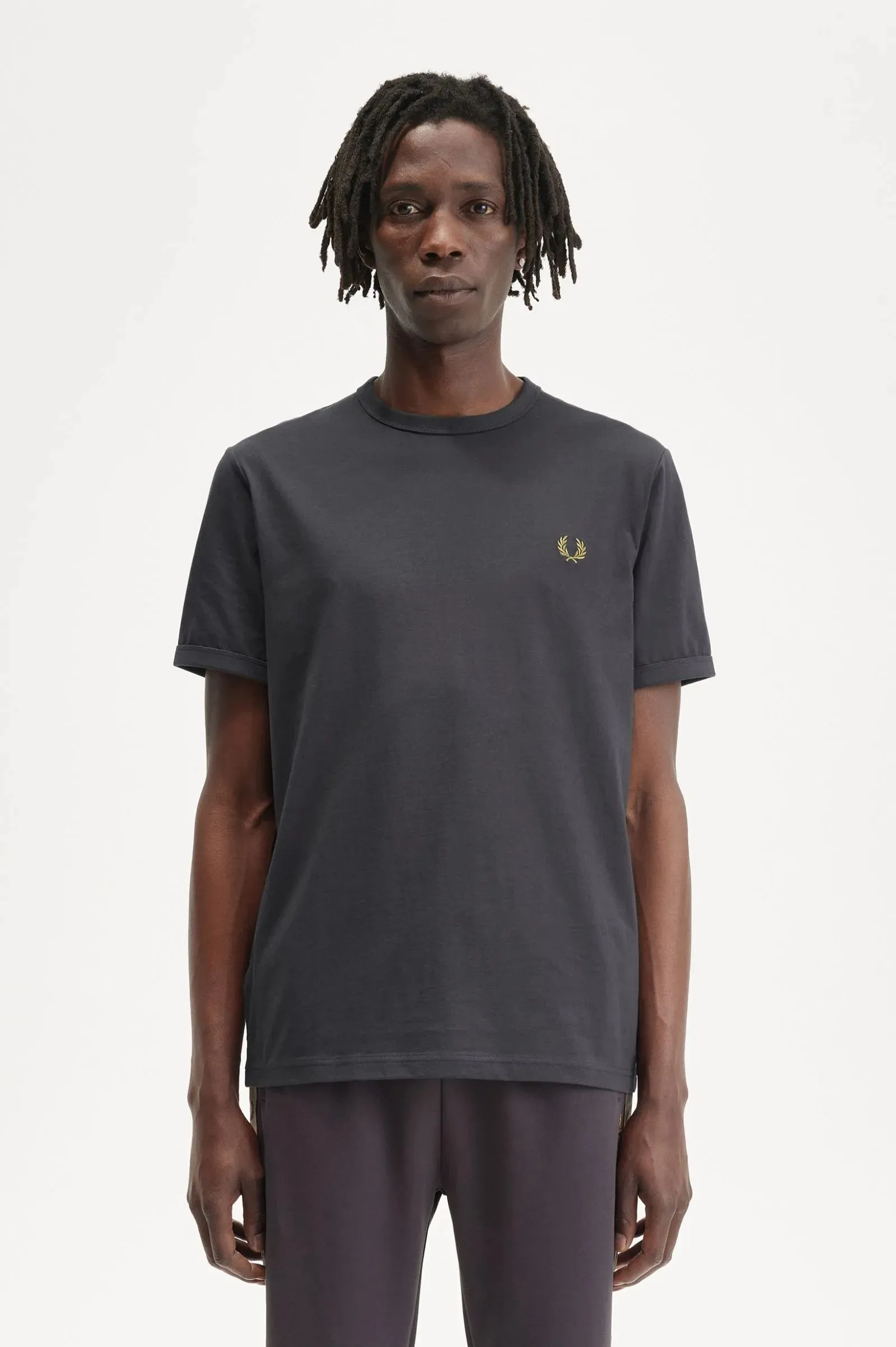 T-Shirt Ringer Classic Fred Perry Grigia da Uomo