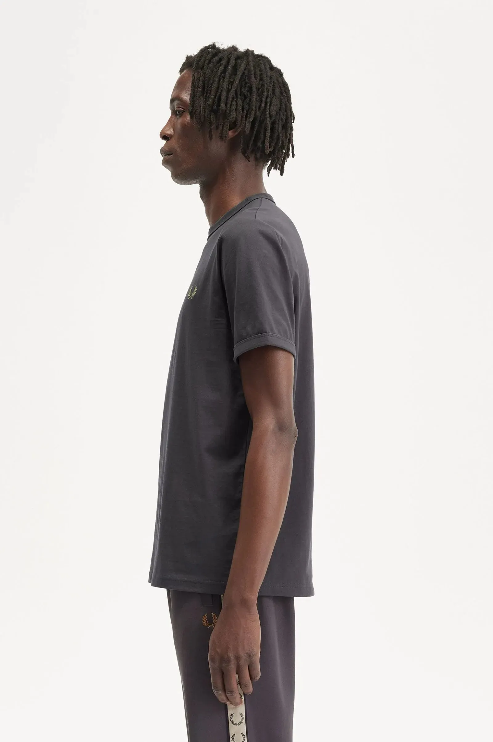 T-Shirt Ringer Classic Fred Perry Grigia da Uomo