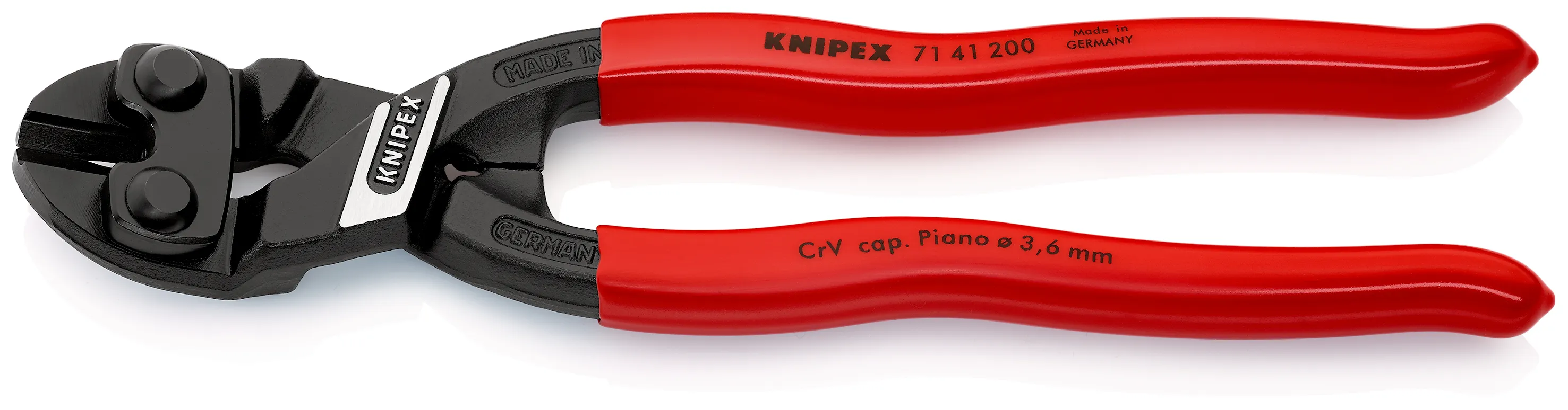 Tagliabulloni compatto Knipex, L. 200 mm, capacità di taglio 6 mm, in Acciaio al cromo vanadio ad alte prestazioni