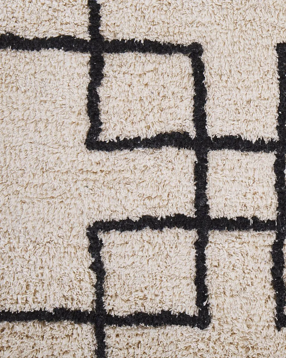Tappeto beige e nero in cotone 80 x 150 cm TURHAL
