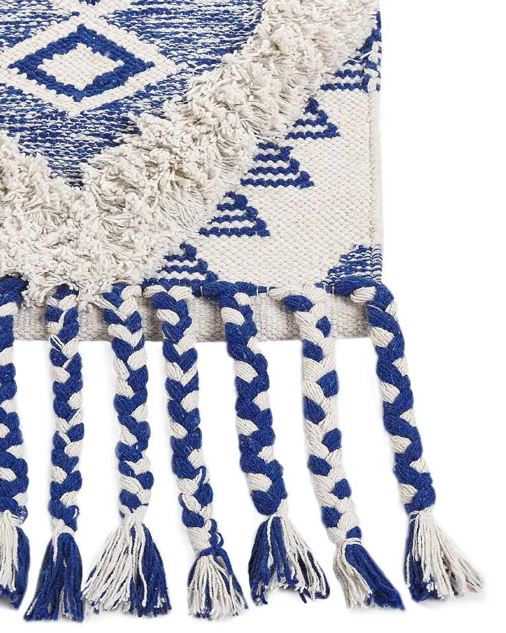 Tappeto cotone beige e blu 140 x 200 cm MANAVGAT