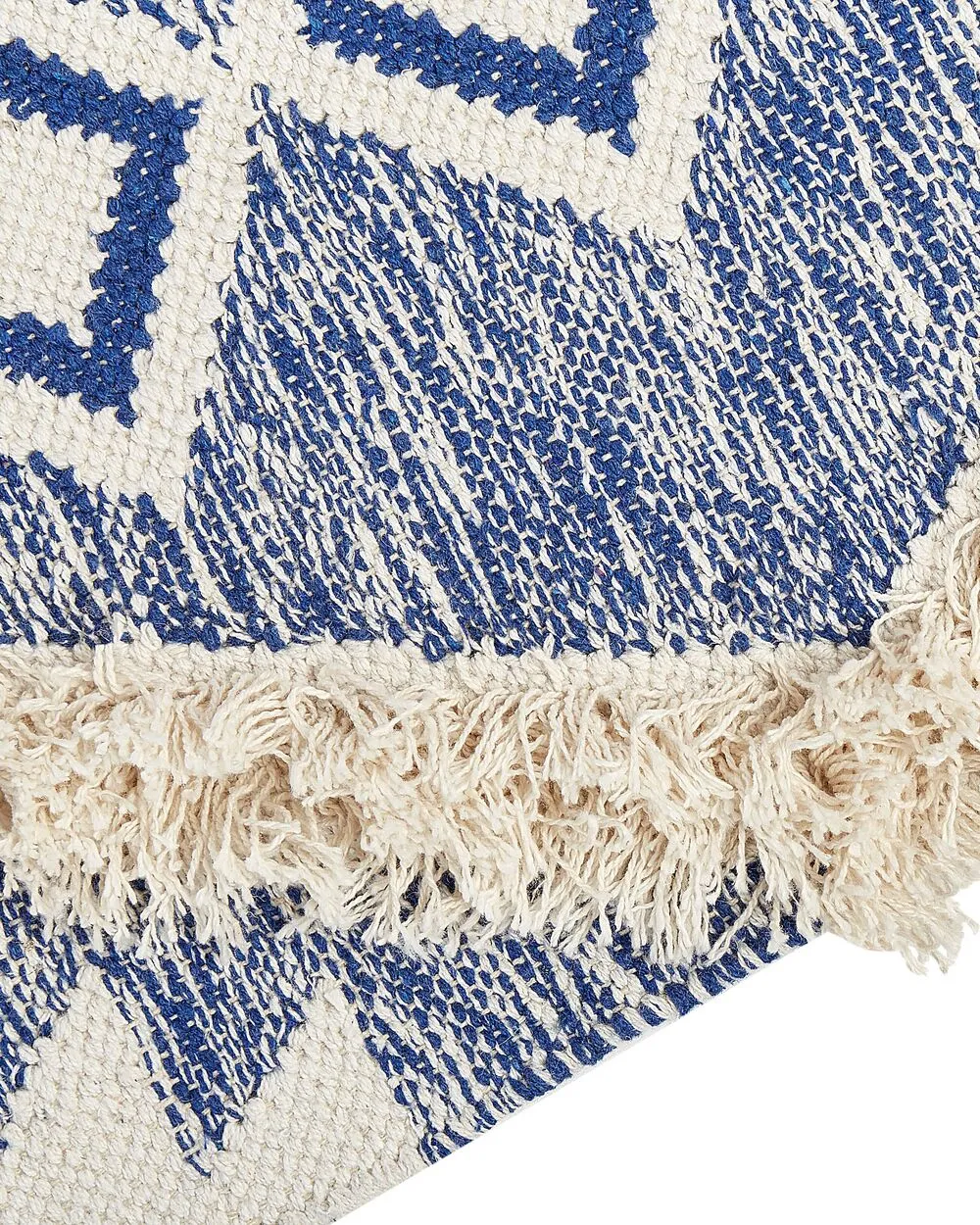 Tappeto cotone beige e blu 140 x 200 cm MANAVGAT