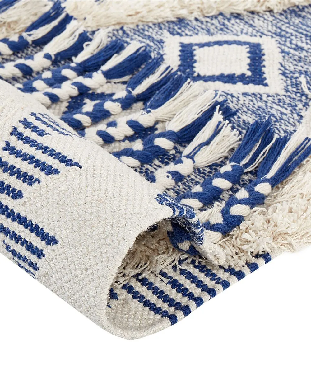 Tappeto cotone beige e blu 140 x 200 cm MANAVGAT