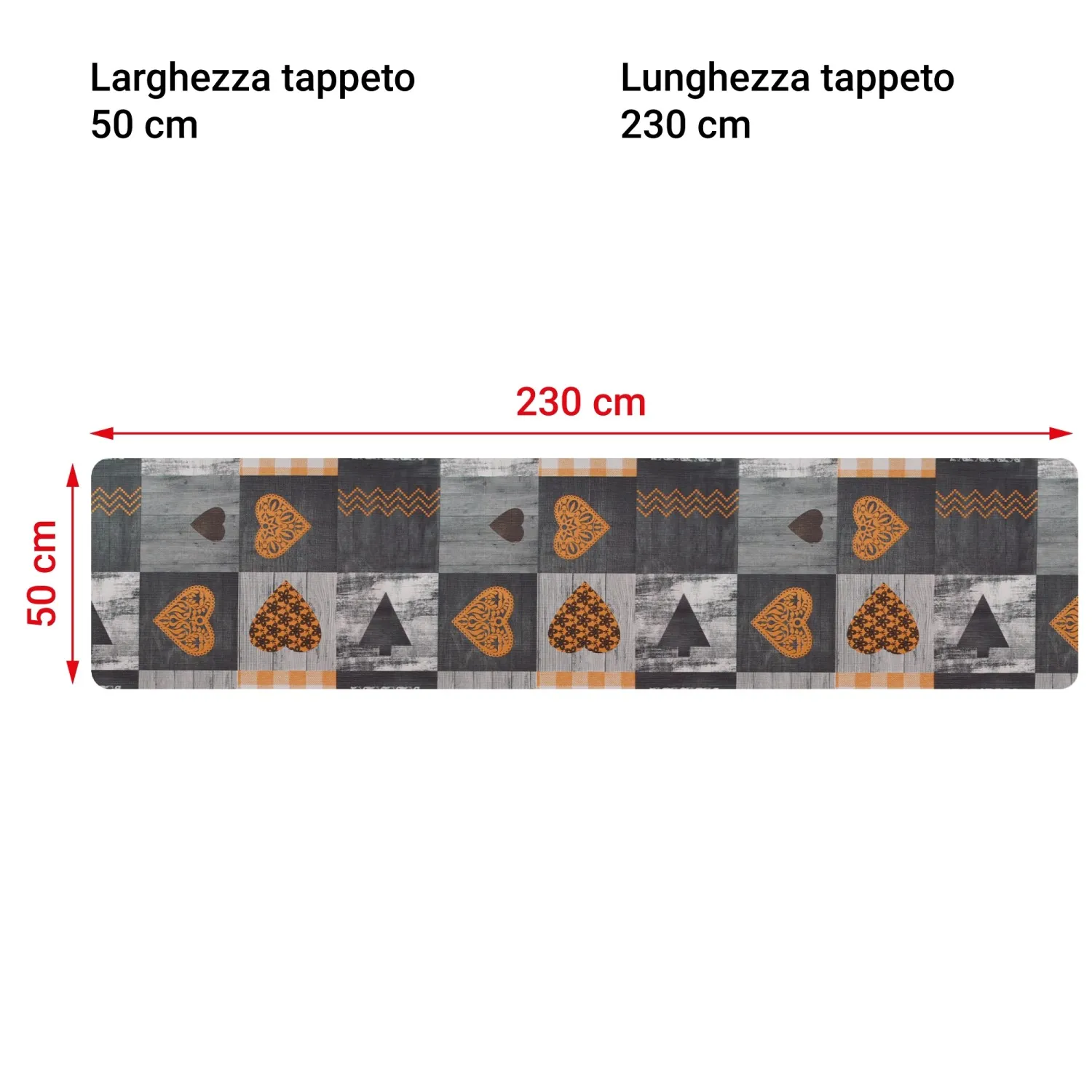 Tappeto Floor chalet grigio 50x230 cm