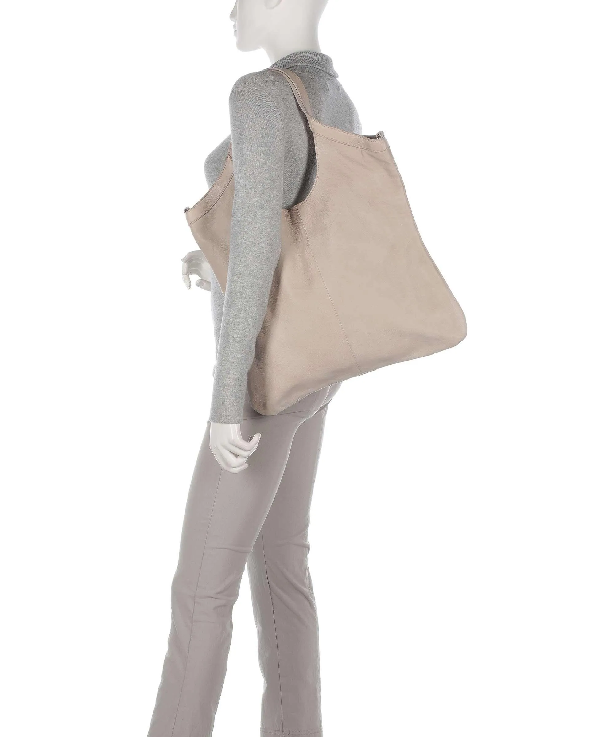 Taschendieb Wien Kohlmarkt 105 Borsa shopper pelle di vacchetta grana sabbia  