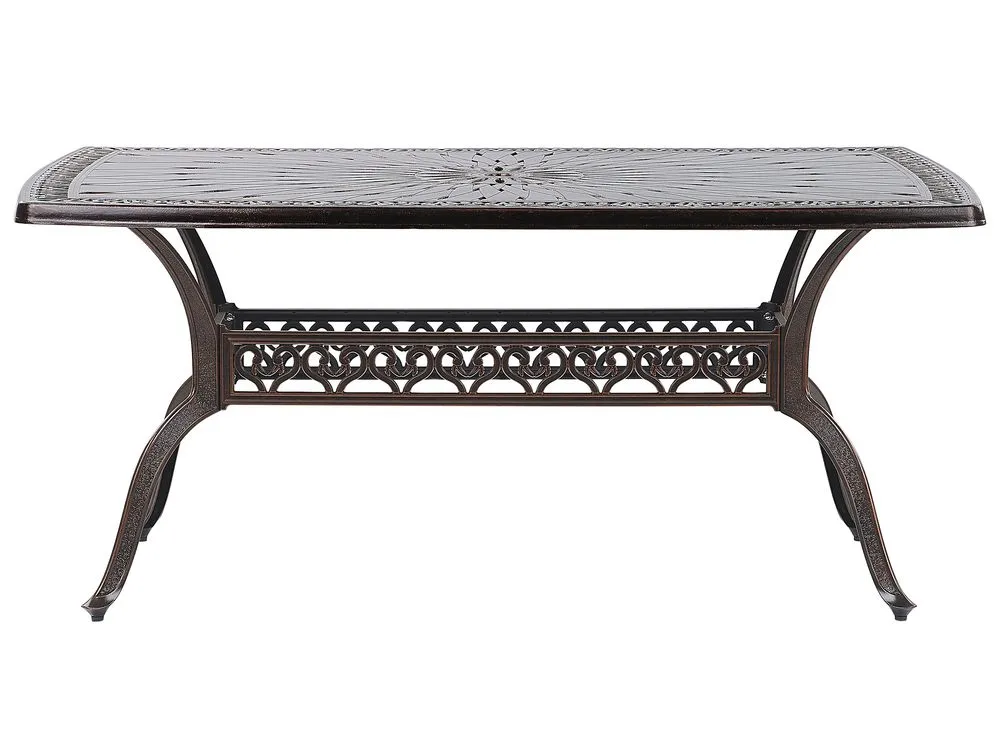 Tavolo da pranzo da giardino in alluminio marrone scuro 102 x 165 cm LIZZANO
