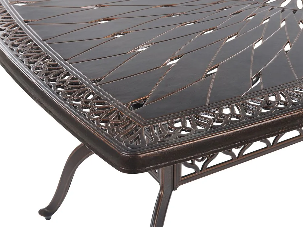 Tavolo da pranzo da giardino in alluminio marrone scuro 102 x 165 cm LIZZANO