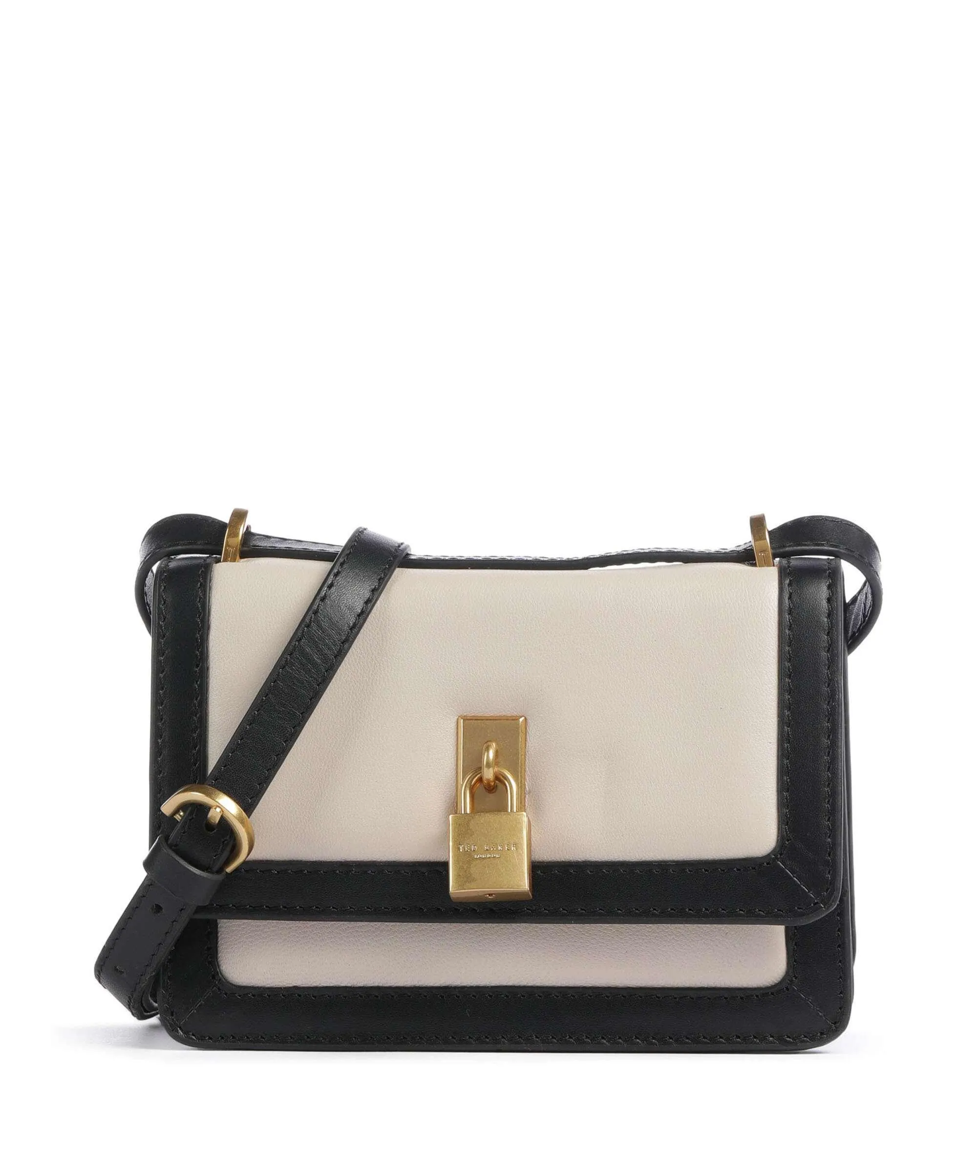  Ted Baker Clevlen Borsa a tracolla morbida pelle bovina beige/nero  
