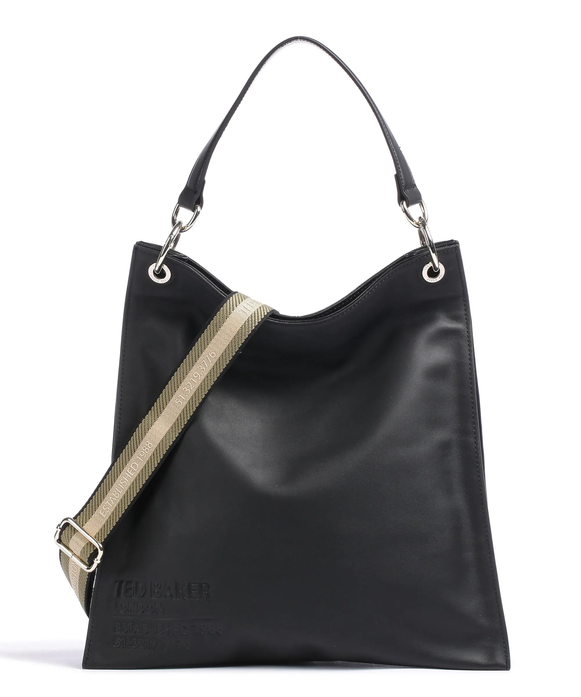  Ted Baker Darcita Borsa hobo pelle liscia nero  