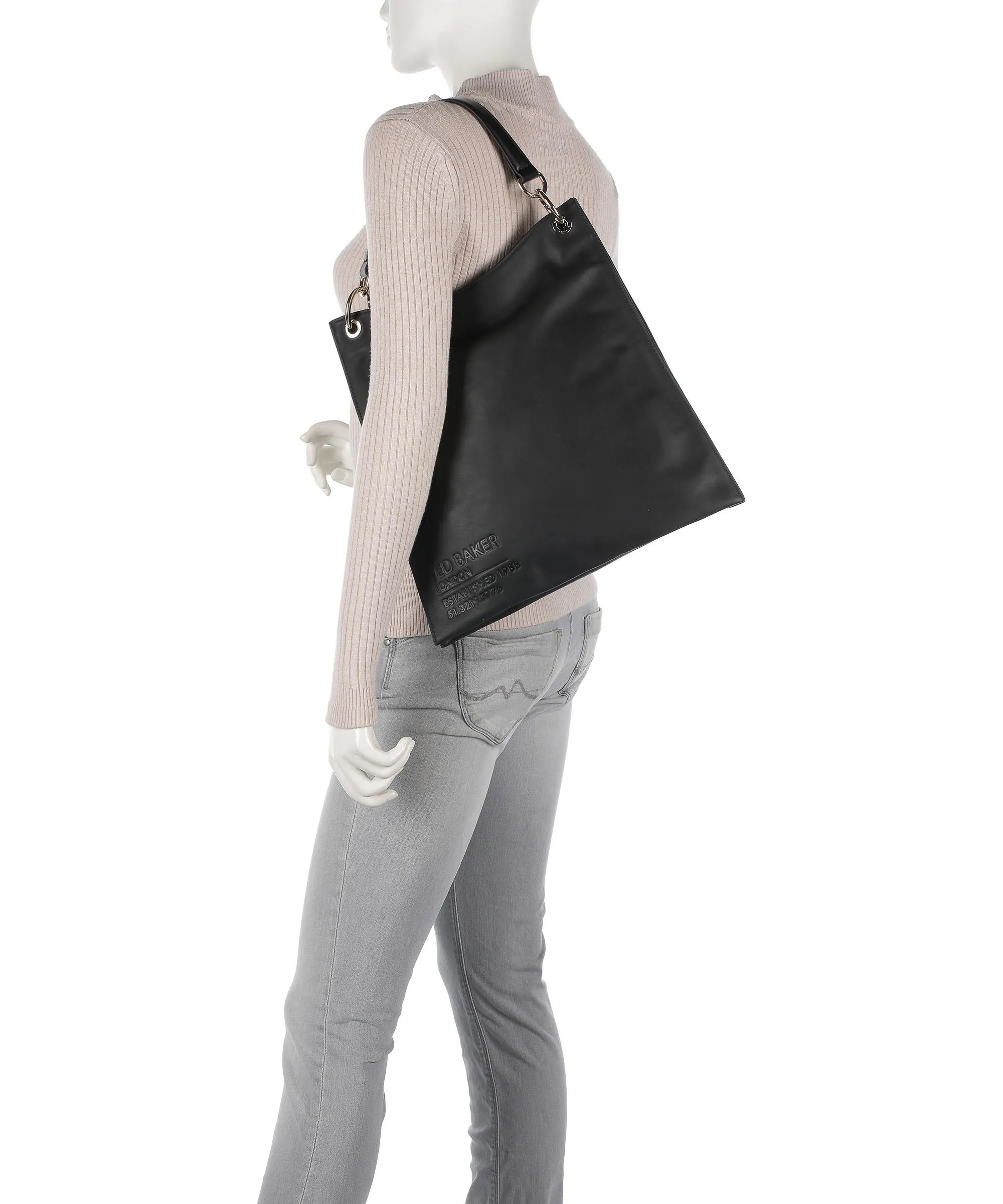  Ted Baker Darcita Borsa hobo pelle liscia nero  