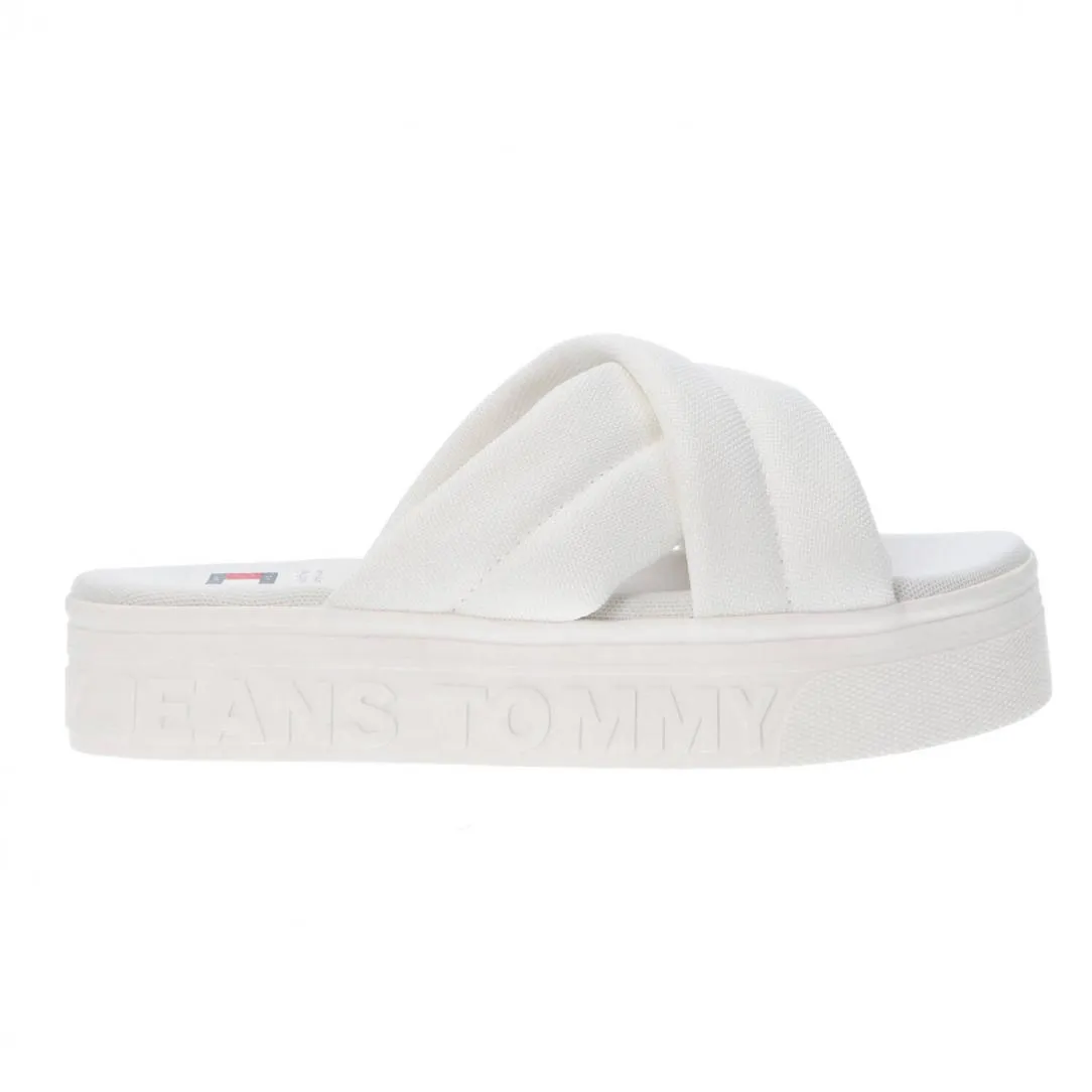 TJW LETTERING FLATFORM SANDAL Bianco