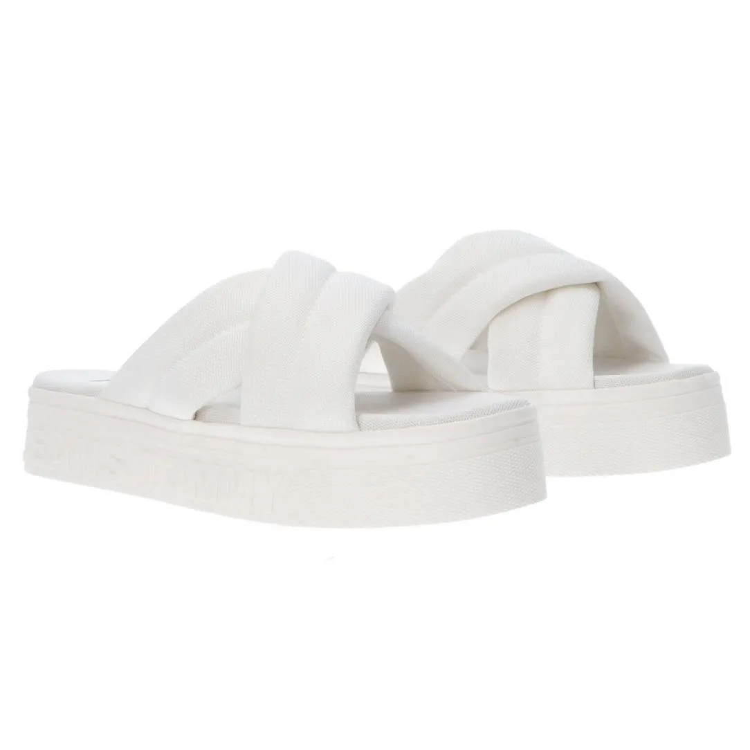 TJW LETTERING FLATFORM SANDAL Bianco