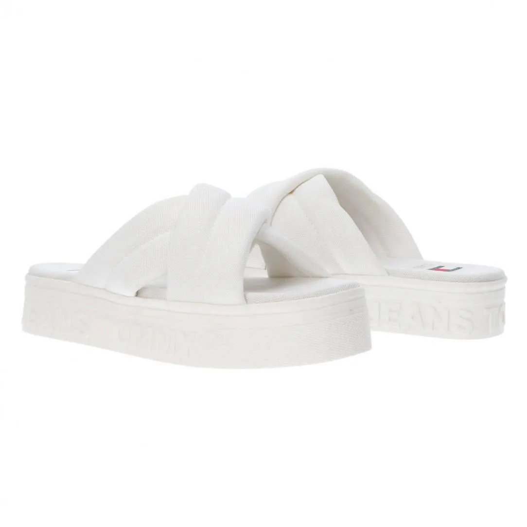 TJW LETTERING FLATFORM SANDAL Bianco