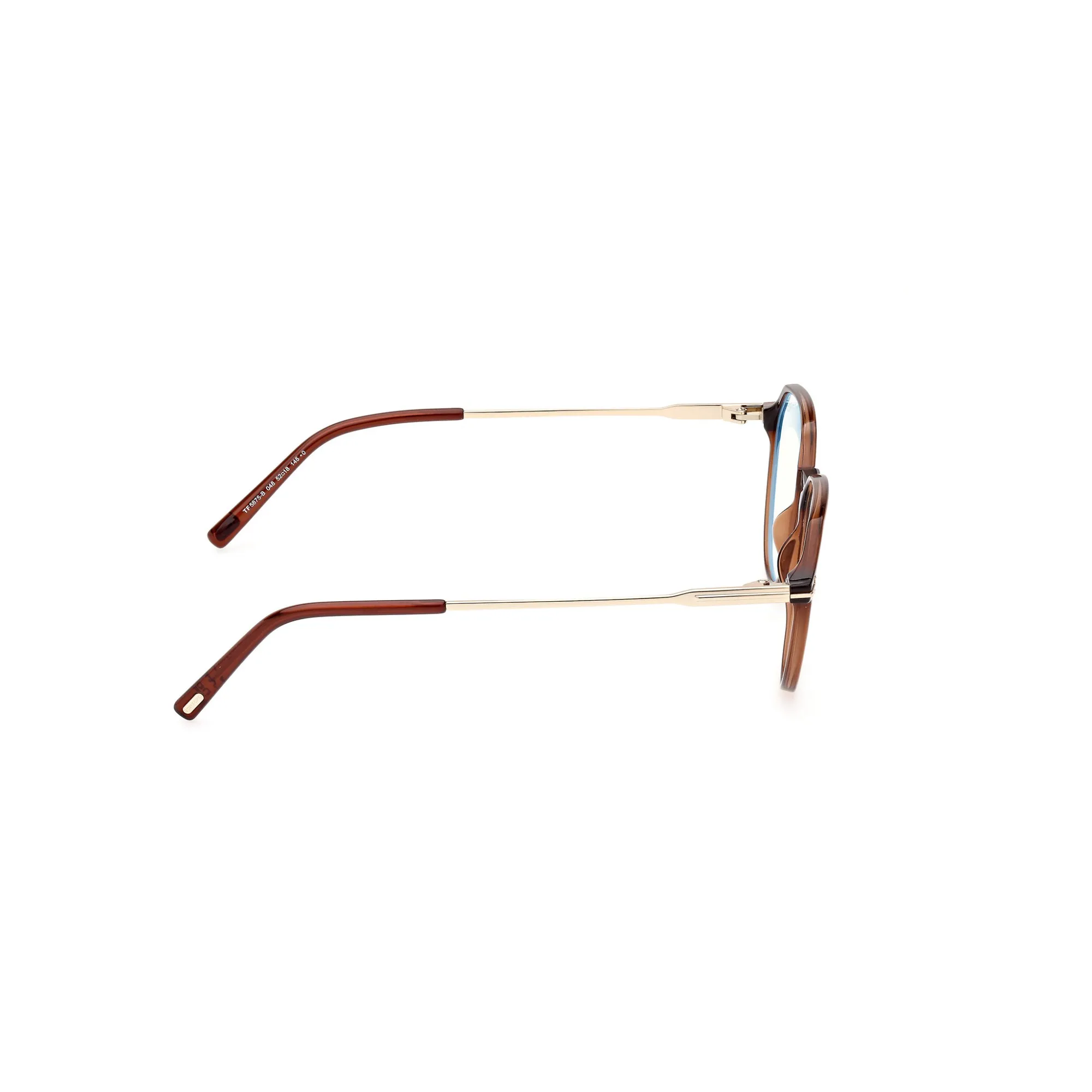   Tom Ford FT 5875-B Blue Filter 048 Marrone Scuro Lucido | Occhiale Da Vista Uomo 