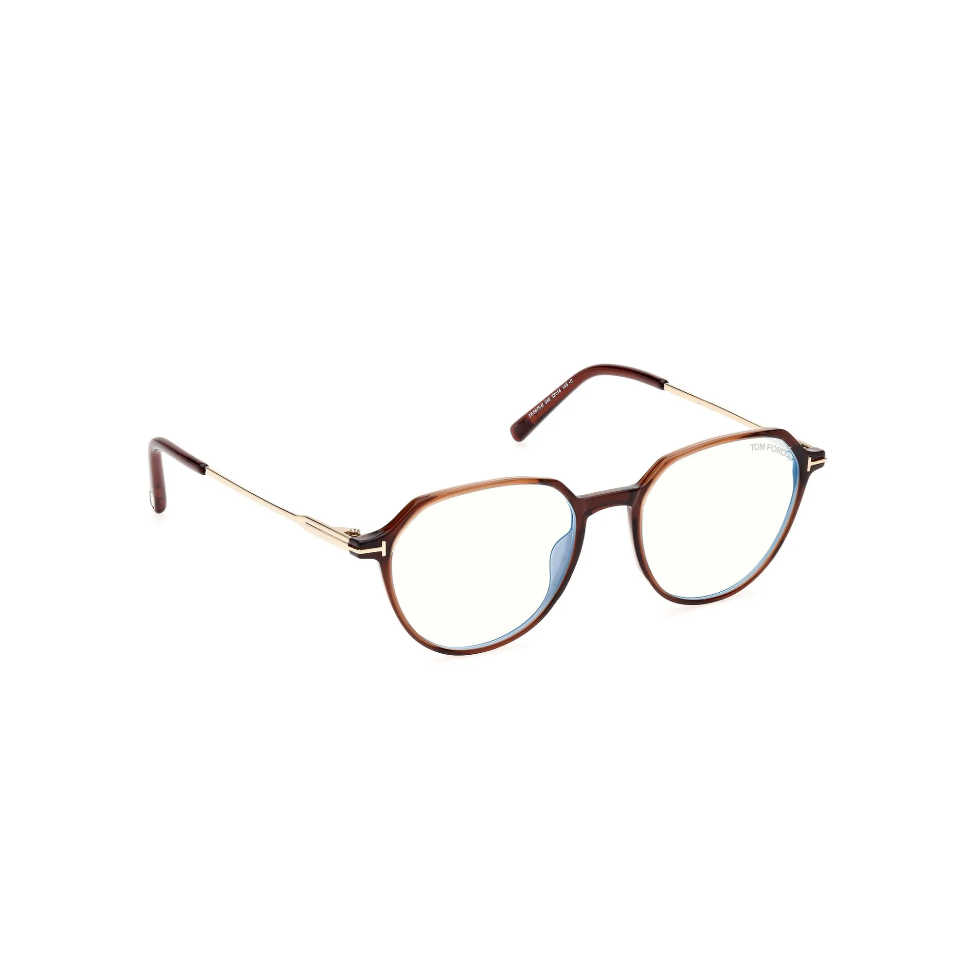   Tom Ford FT 5875-B Blue Filter 048 Marrone Scuro Lucido | Occhiale Da Vista Uomo 