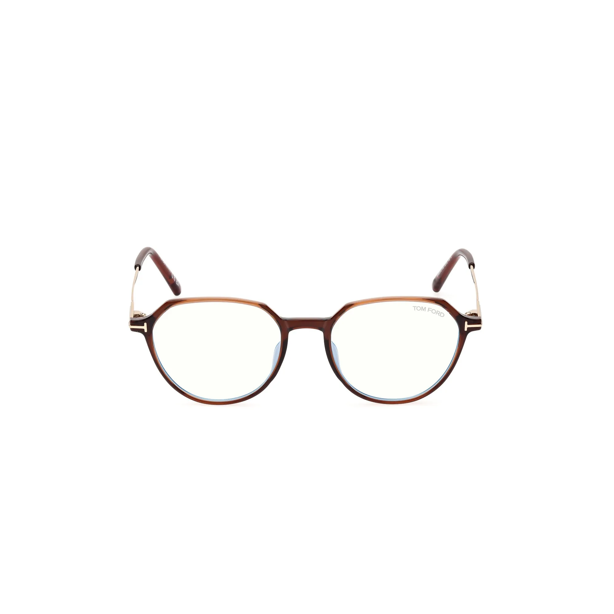   Tom Ford FT 5875-B Blue Filter 048 Marrone Scuro Lucido | Occhiale Da Vista Uomo 