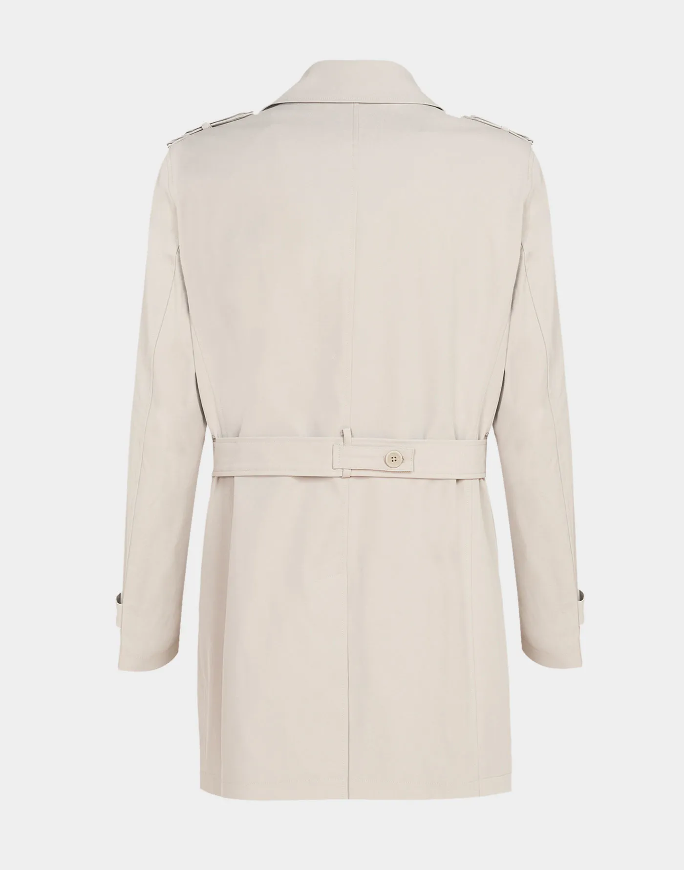 Trench Doppiopetto Ecru in Tessuto Waterproof