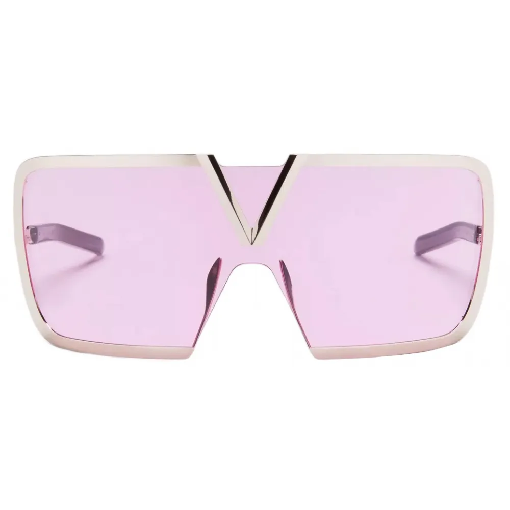 Valentino - V - Romask Occhiale Oversize a Mascherina - Oro Rosa - Valentino Eyewear