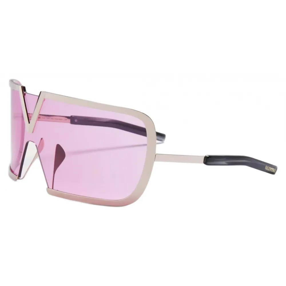 Valentino - V - Romask Occhiale Oversize a Mascherina - Oro Rosa - Valentino Eyewear