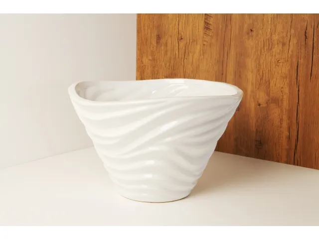 VASO BASSO CLARALUNA ONDE BIANCO 23056