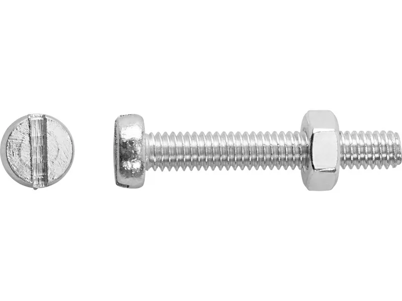 Vite filettata LUX testa cilindrica zincata a taglio M4 x 30 mm con dadi 8 pz