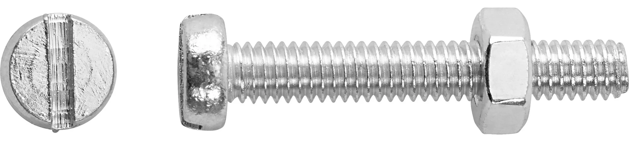 Vite filettata LUX testa cilindrica zincata a taglio M4 x 30 mm con dadi 8 pz