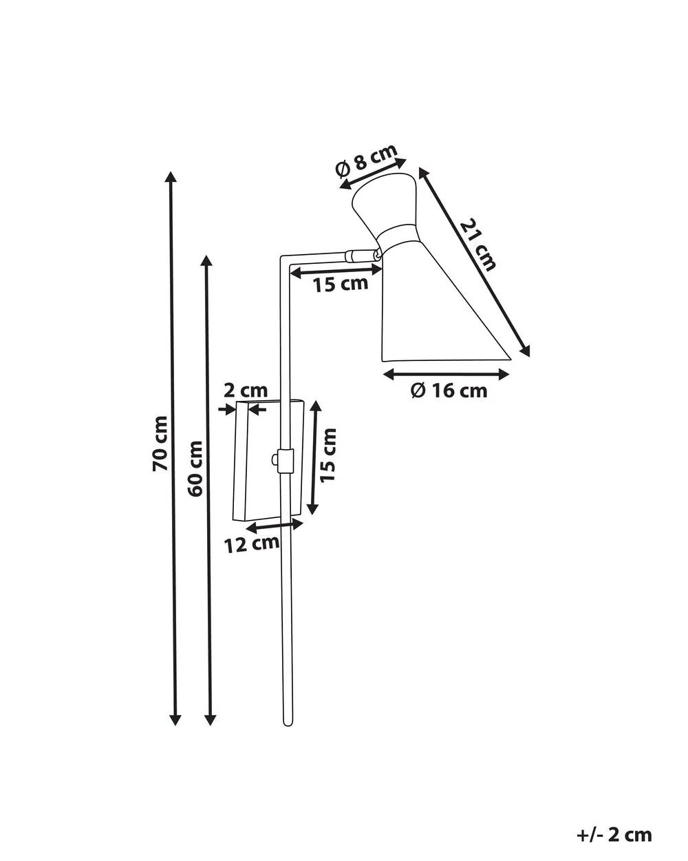 Wall Lamp MELAWI Adjustable Metal Black