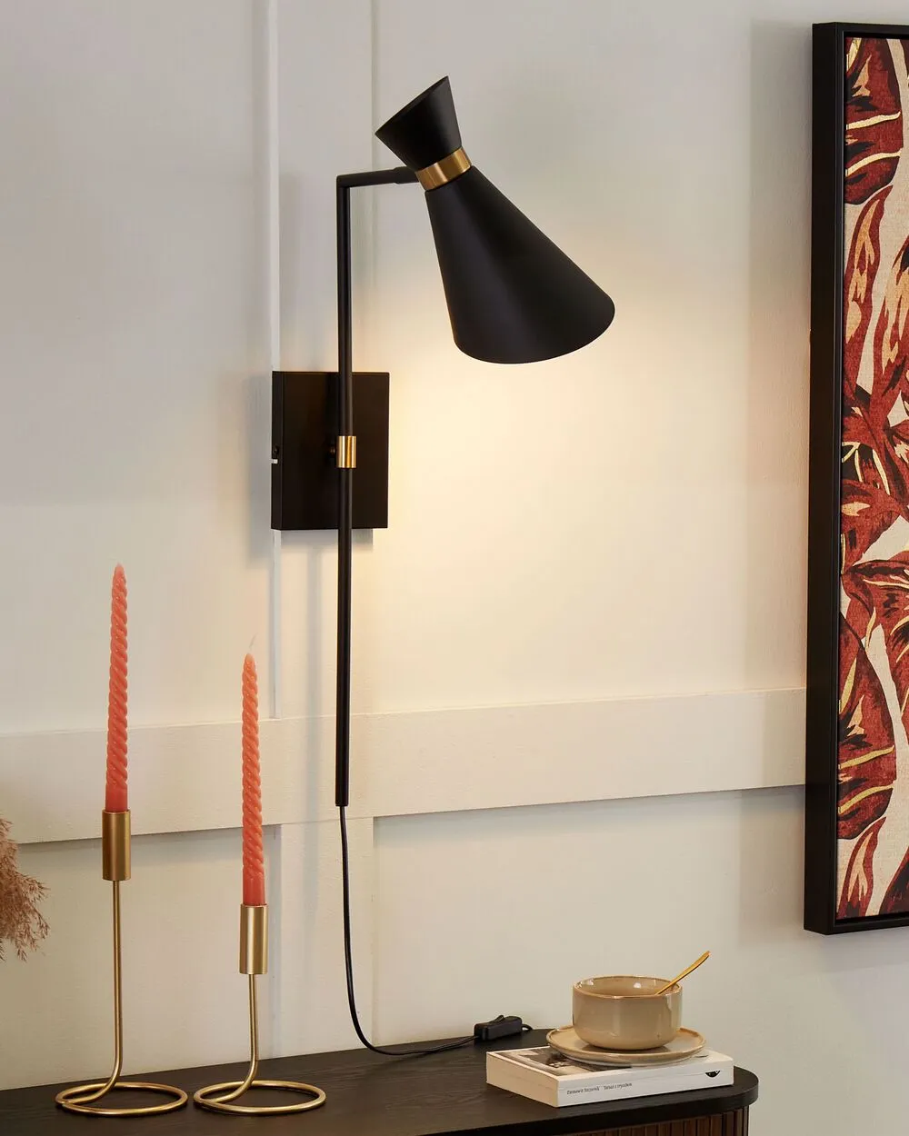 Wall Lamp MELAWI Adjustable Metal Black