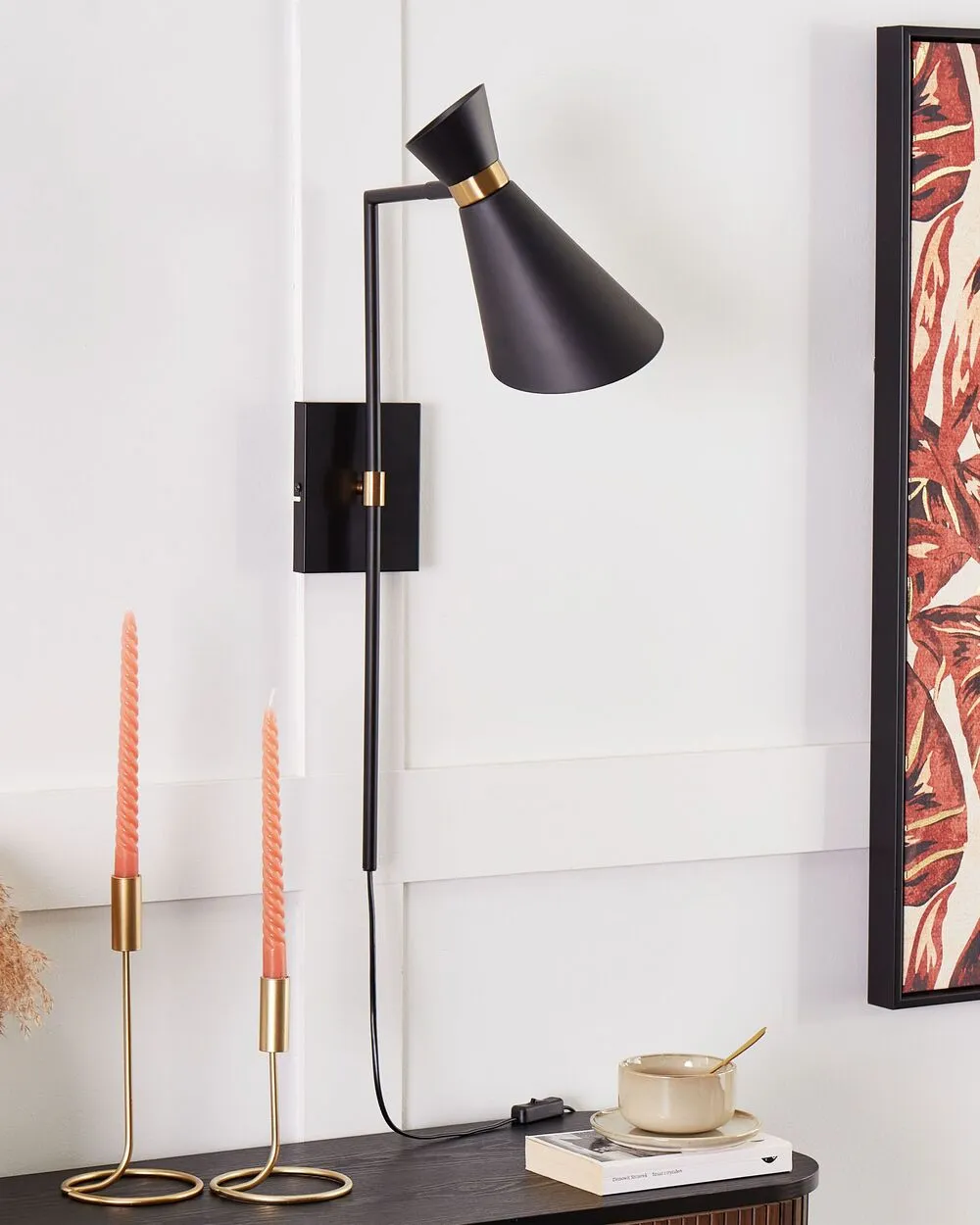 Wall Lamp MELAWI Adjustable Metal Black
