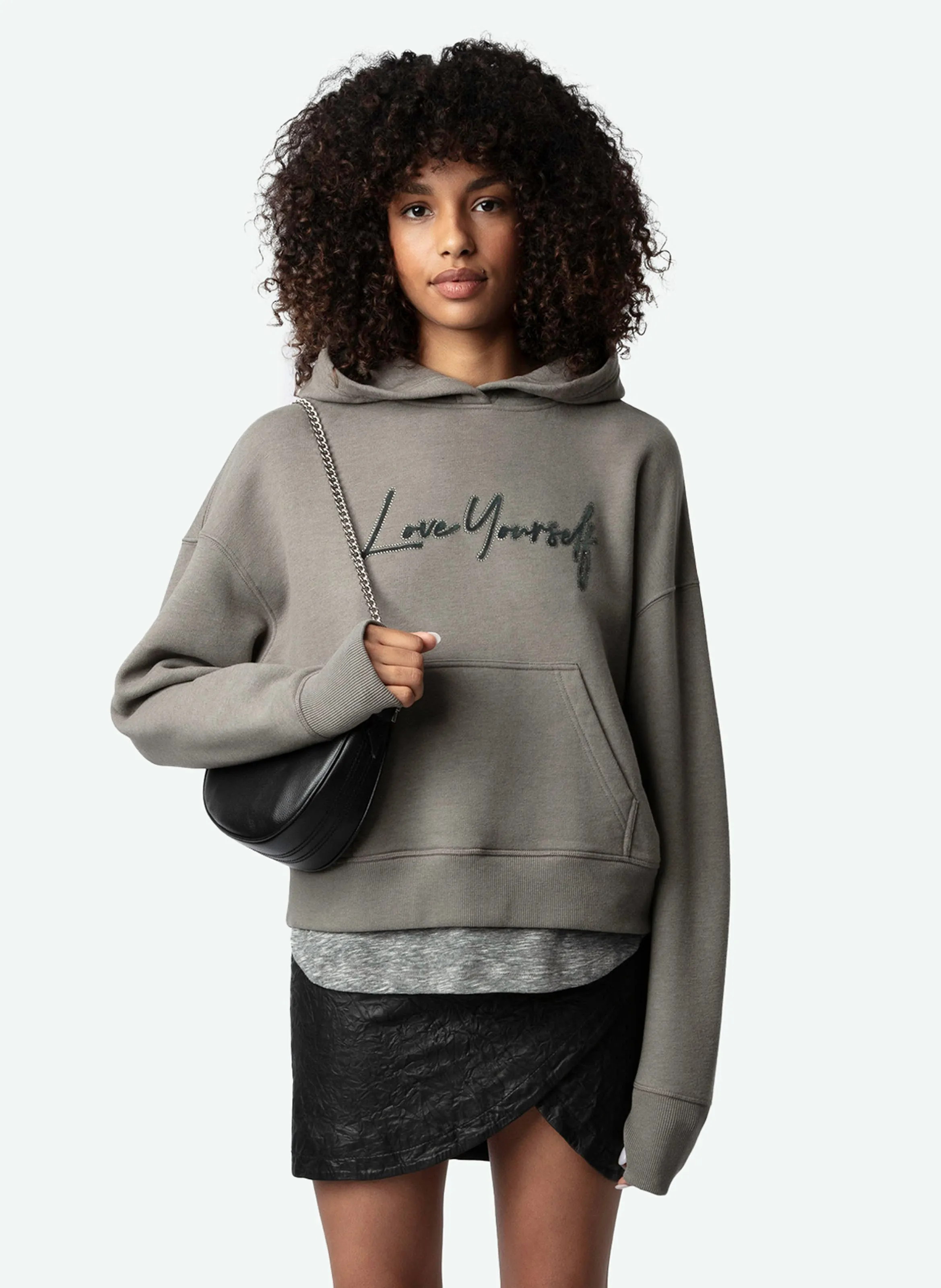  ZADIG&VOLTAIRE   MIA - Felpa con cappuccio stampata in misto cotone bio | Grigio