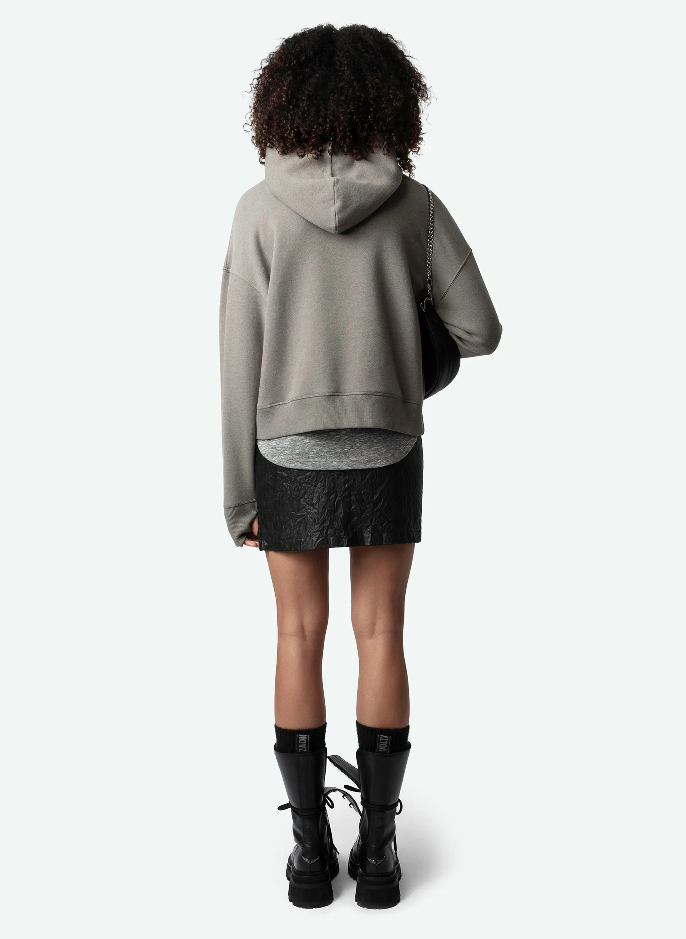  ZADIG&VOLTAIRE   MIA - Felpa con cappuccio stampata in misto cotone bio | Grigio