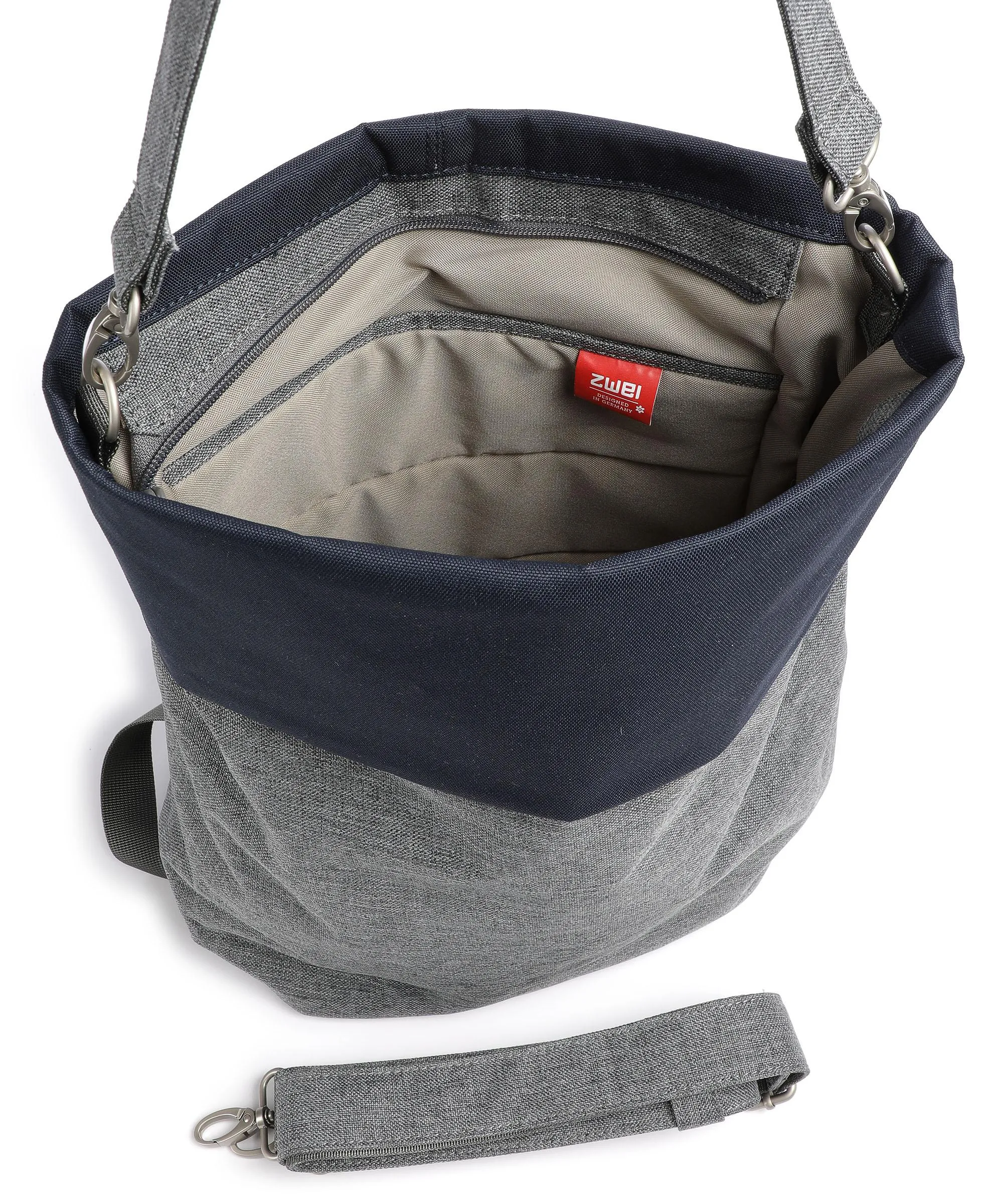 Zwei Kim KIR120 Borsa a zainetto poliestere, pelle sintetica grigio/blu  